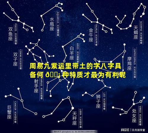 周易九紫运里带土的字八字具备何 🐡 种特质才最为有利呢